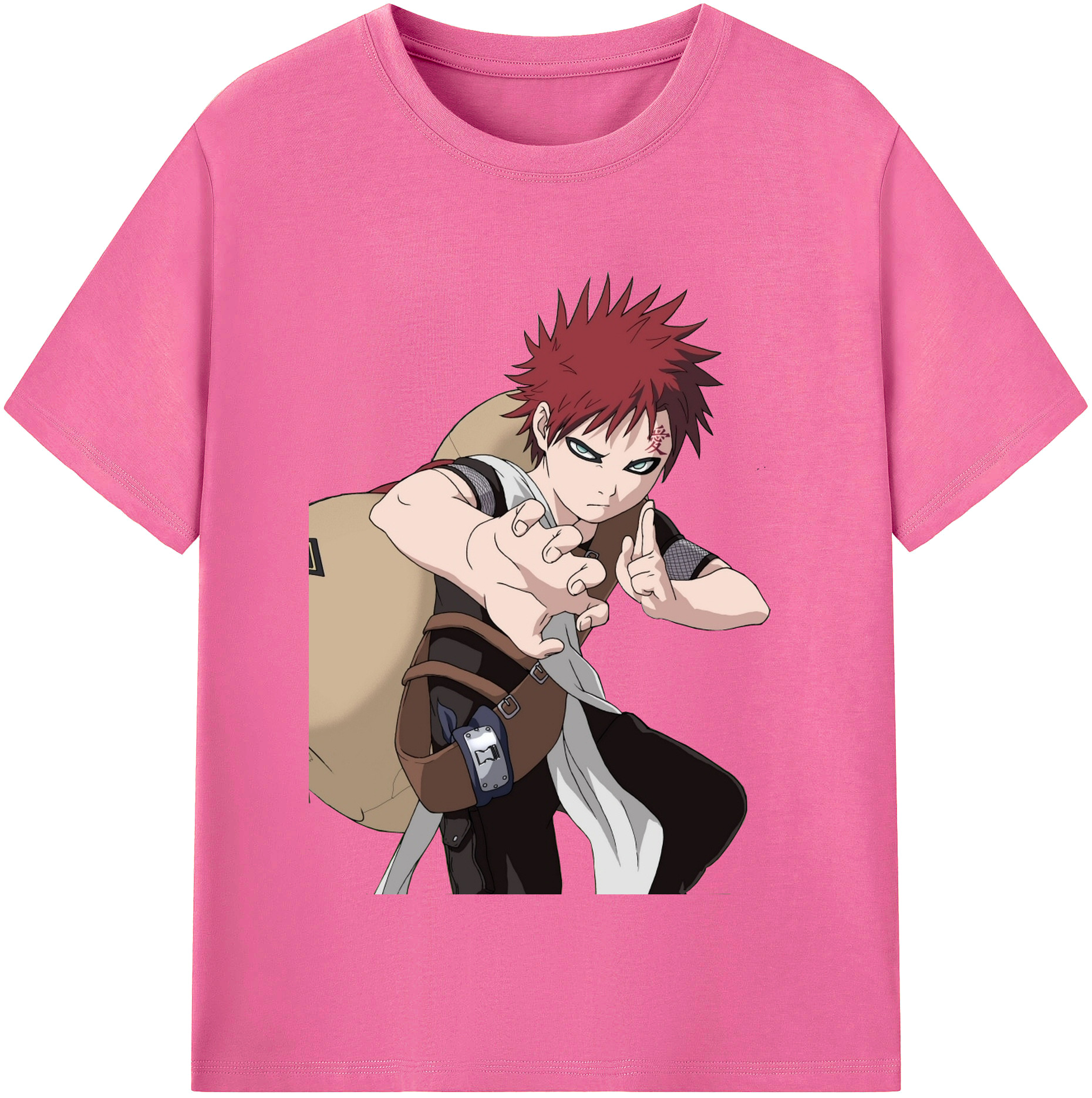 （画像用） NARUTO -ナルト- ガアラ Gaara レディースカジュアルプリントTシャツ（綿100％）